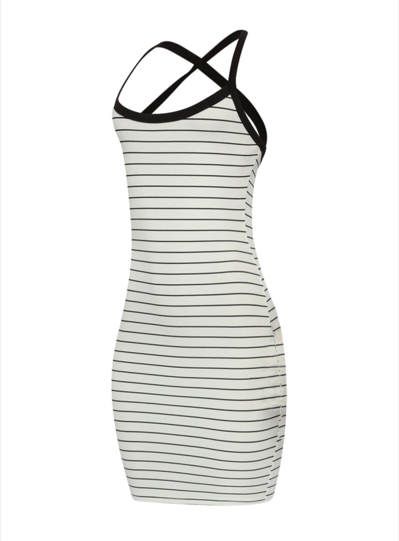 Cross Back Stripe Dress