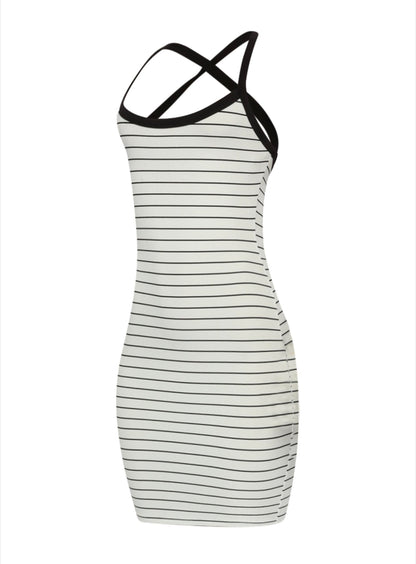Cross Back Stripe Dress