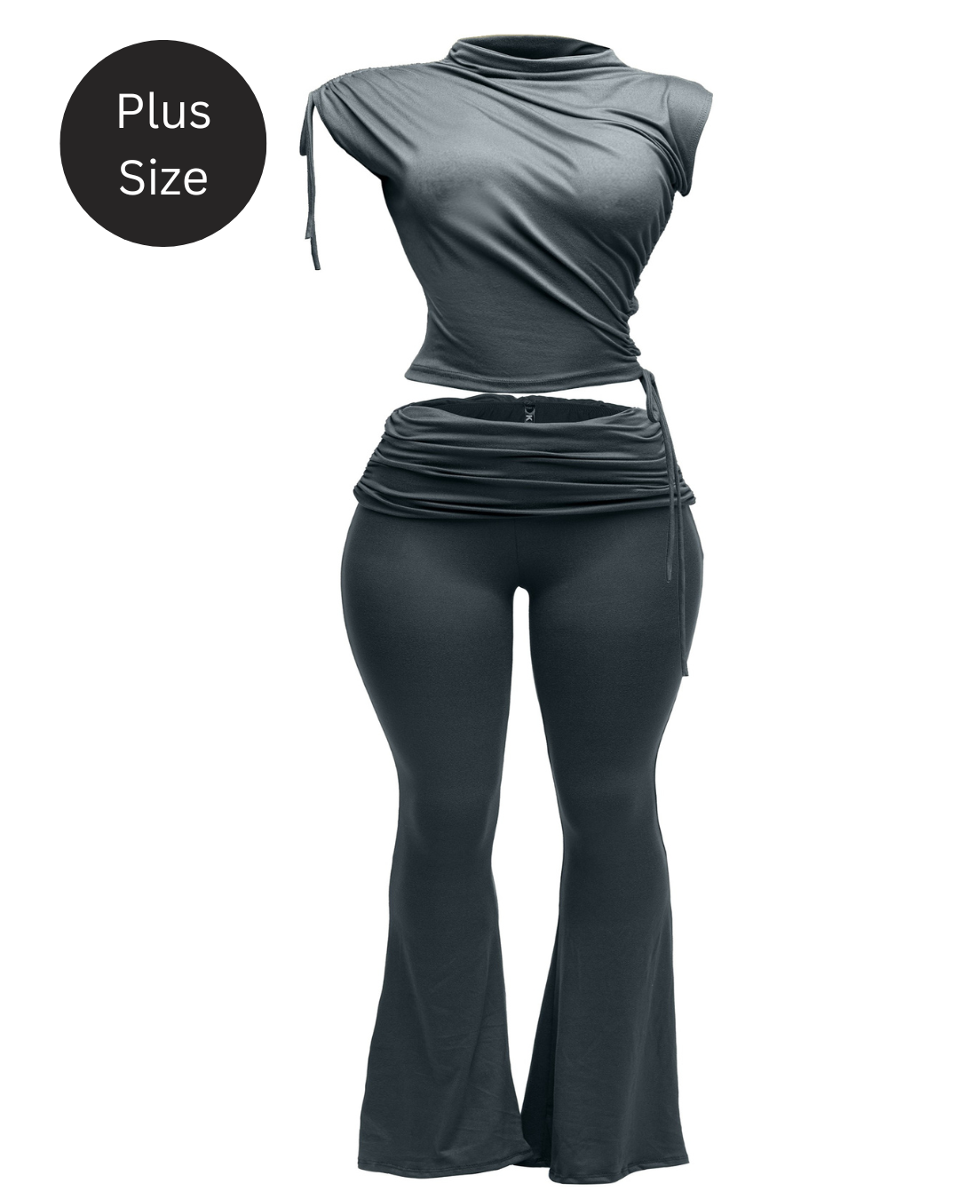 Plus Size Charcoal Two Piece Set