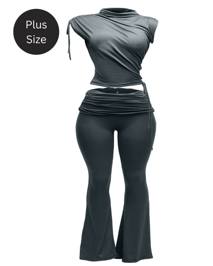 Plus Size Charcoal Two Piece Set