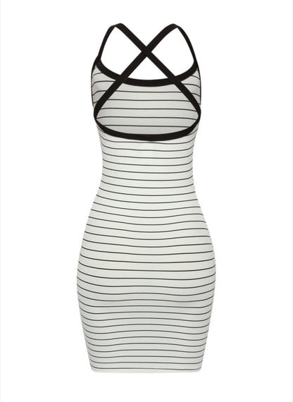 Cross Back Stripe Dress