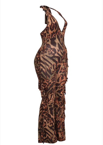 Plus Size Leopard Jumpsuit