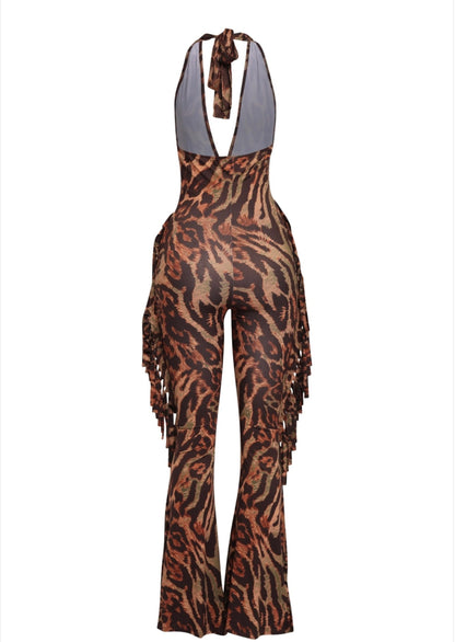 Plus Size Leopard Jumpsuit