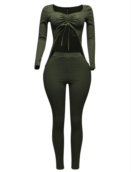 Green Open Two Piece