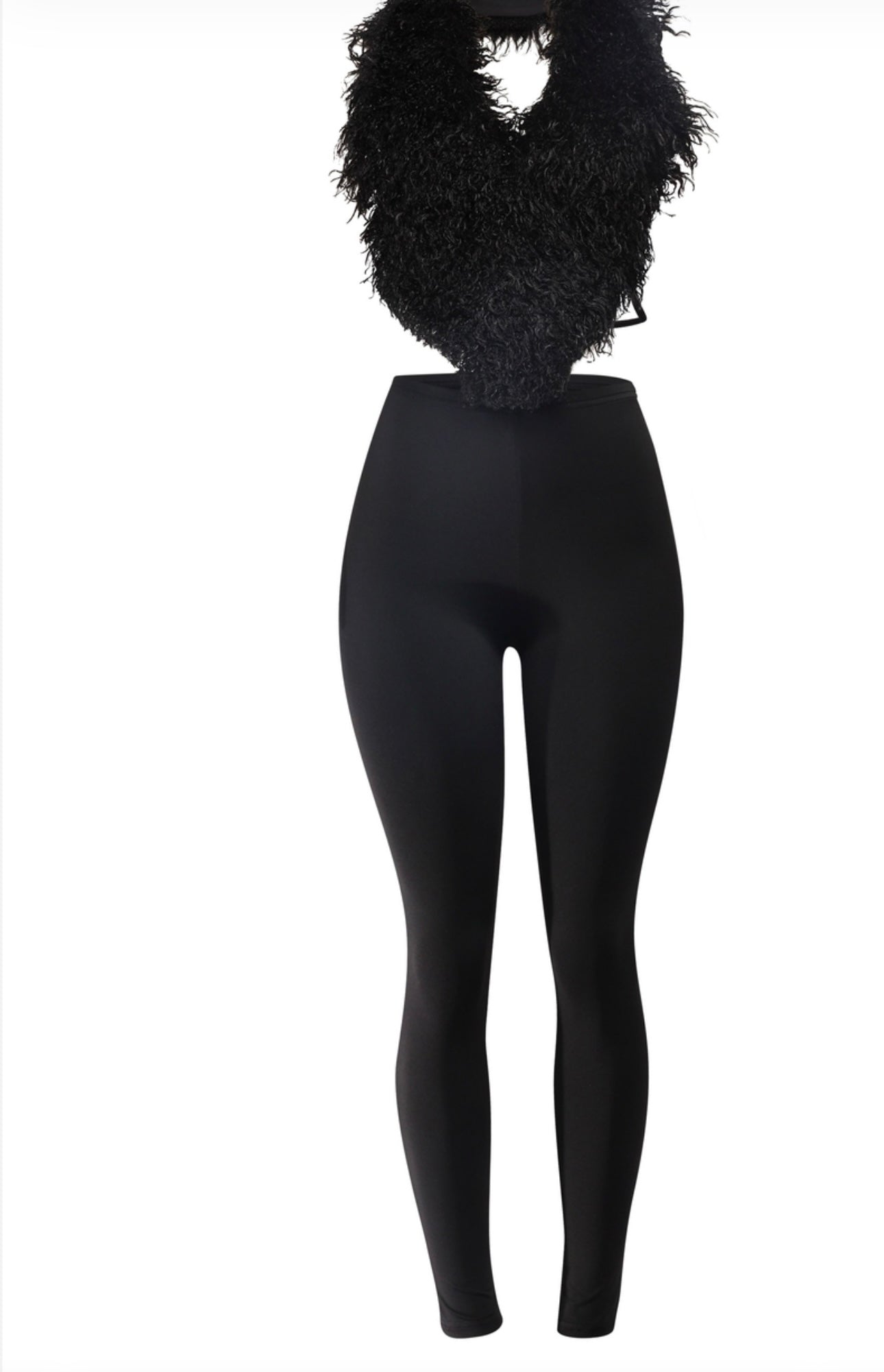 Black Furry Two Piece Set
