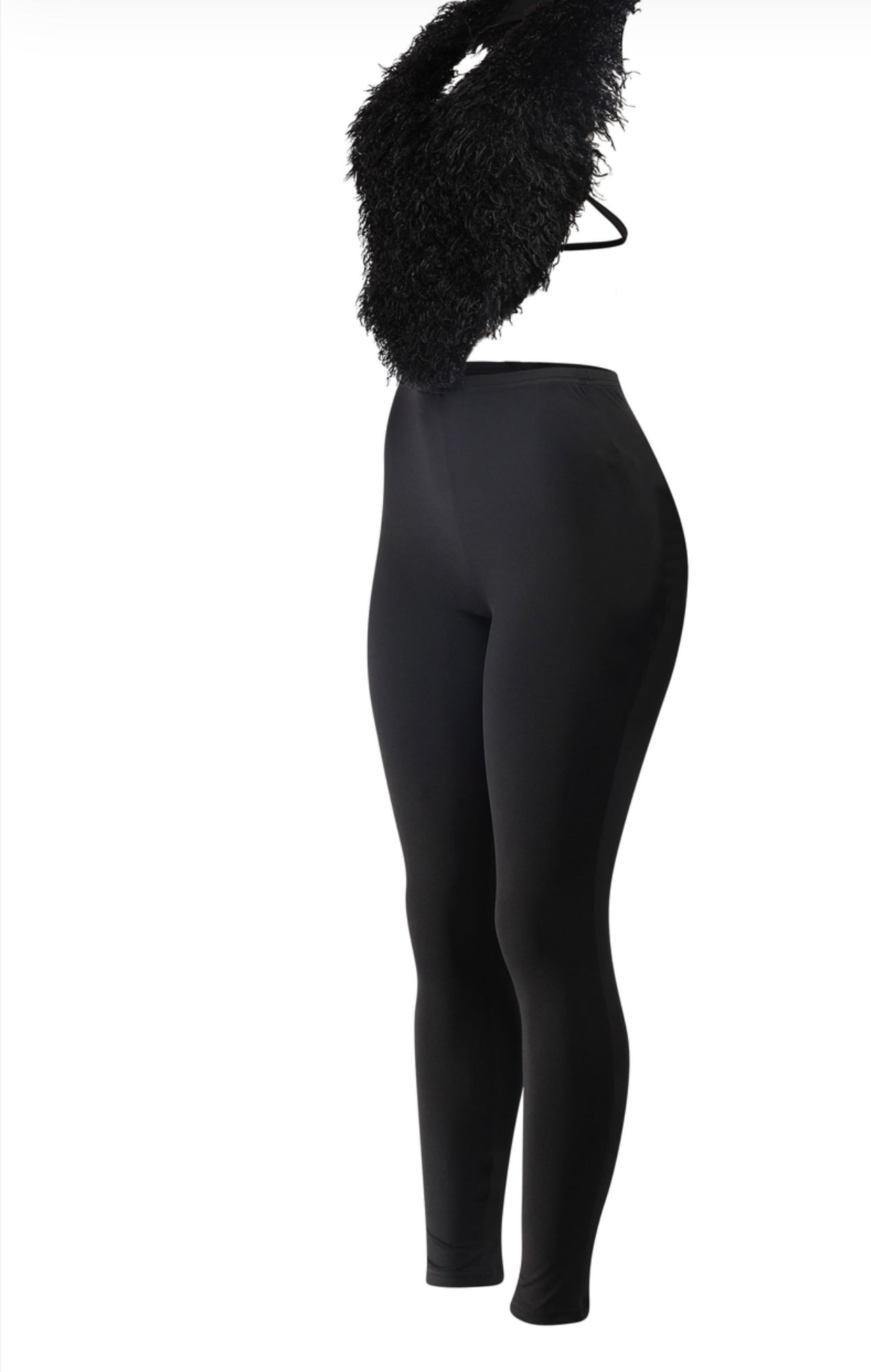 Black Furry Two Piece Set