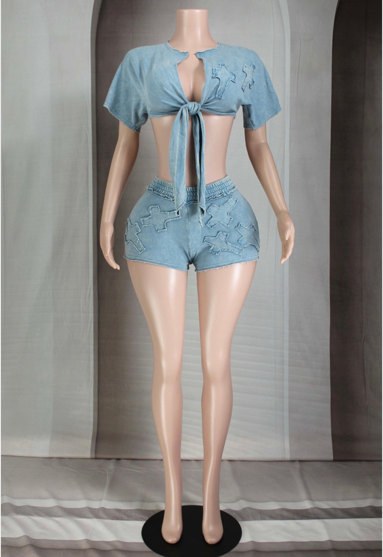 Blue Cross Shorts Set