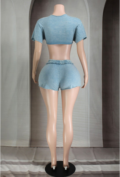 Blue Cross Shorts Set