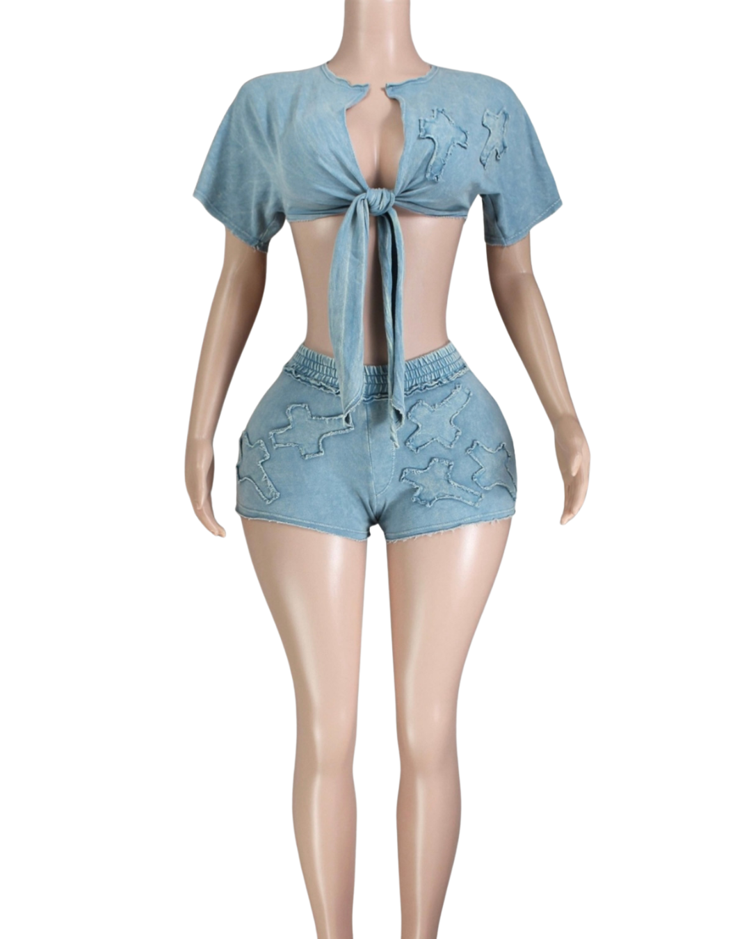 Blue Cross Shorts Set