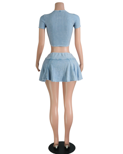 Denim Skirt Set