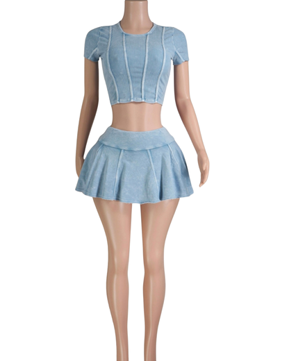 Denim Skirt Set